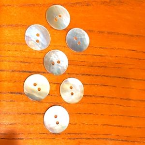 Seven Mother of Pearl 3/4 in vintage Buttons